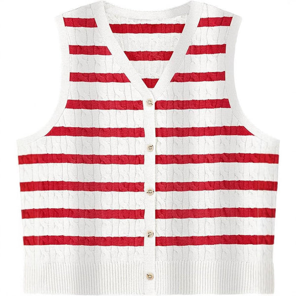 European And American Women's Fashion Sweater Vest Twisted Knitted Short